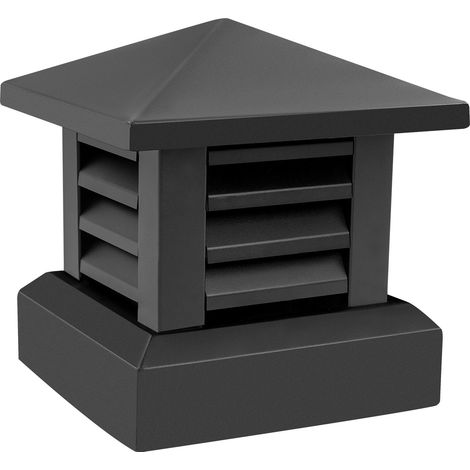 Chapeau de Cheminée en Alliage D'aluminium, Couvercle de Ventilation de Protection Contre La Pluie et La Neige, Hotte de Cheminée avec Protection Contre Les Oiseaux(25,5x25,5cm), Noir (1/5)