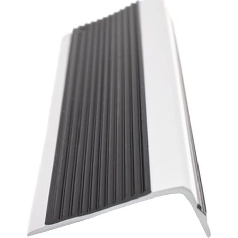PVC-Treppenkantenprofil, selbstklebendes Treppenkantenprofil, L-förmige Struktur, einfach zu montieren, 5020 mm, geeignet für runde Stufen, geeignet für Treppenstufen, PVC-Treppenkantenbrücke (grau-sc