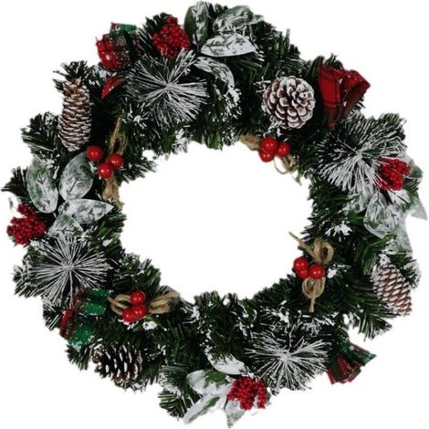 40cm Autumn Wreath for Front Door, Artificial Autumn Wreath with Pine Cones and Berries, Christmas Autumn Decoration for Indoor and Outdoor Use, Wall, Window (1/5)