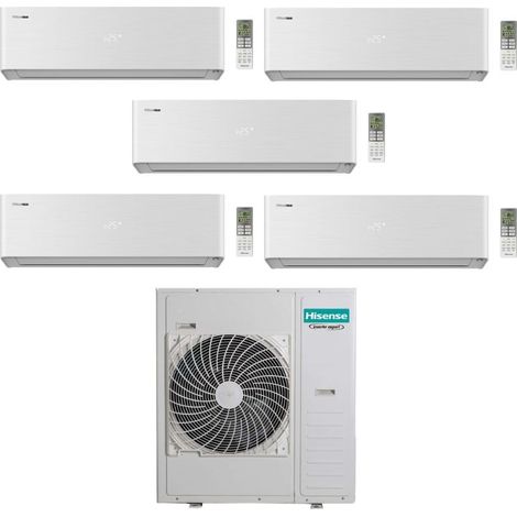 Hisense Climatizzatore Energy Pro X Penta Split 9+9+12+12+12 con 5AMW125U4RTA Inverter Wi-Fi R-32 Classe A++
