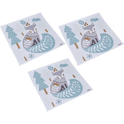 Lot de 3 stickers muraux de Noël, motif forêt et flocons de neige, électrostatiques, en PVC, pour la décoration de fenêtres et de vitres de chambre. (1/5)