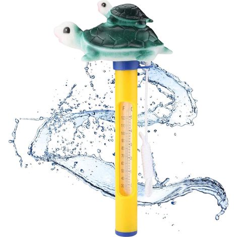 Swimming Pool Thermometer, Floating Thermometer, Floating Pool Thermometer, Pool Thermometer with String, Accurate and Easy Water Temperature Readings for Aquariums, Spas (Turtle) (1/5)