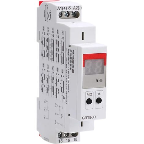 Minuterie Programmable À Relais Temporisé Numérique 16a Montage sur Rail DIN avec Écran pour Le Contrôle De L'éclairage D'automatisation Industrielle, AC 220v (1/5)
