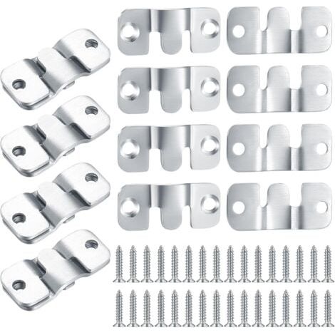 16 Pièces Support Montage Encastré Dissimulé, Supports Suspension Emboîtement Robuste, Connecteur de Meubles, Matériel Suspension Mural Acier Inox Suspendu pour Photos, Miroirs, Sffichage d'image (1/5)