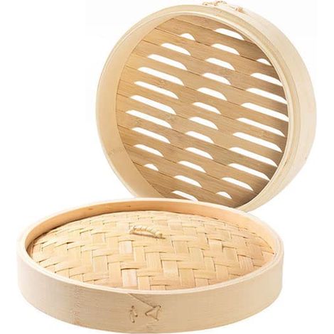 1 set - Panier Steamer - Bois - Portable - Panier Steamer pour xiaolongbao (poubelles de soupe) -,5 cm - Couleur bois 21, 9.5 (1/5)