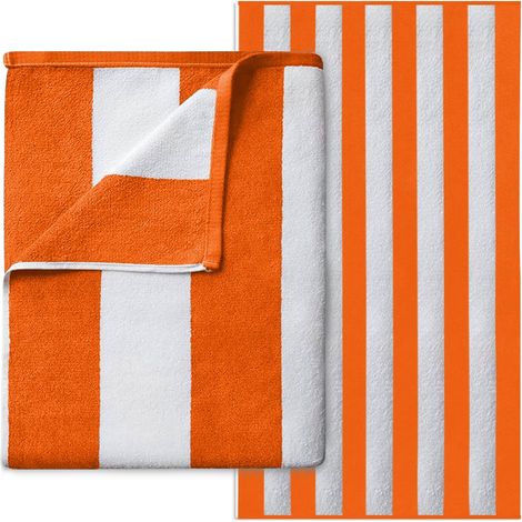 Grande Serviette de Plage en Microfibre, Super absorbante, Anti-Sable, Serviette de Plage Extra Large pour Adultes (100 x 200 cm), Douce, compacte et légère (1 pièce), Orange