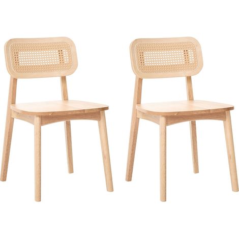 Esszimmerstuhl 2er Set KENO Holz Hellbraun