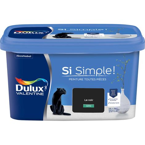 Peinture toutes pièces Si Simple Aspect Satin - Le Noir 2,5 L - Dulux Valentine
