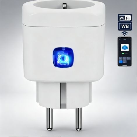 Prise Intelligente WiFi Type Schuko Norme Allemande Adaptateur 1 Prise Contrôle à Distance via Application Mobile Minuterie Programmable Compatible Maison Connectée Domotique Confort et Grande Pratici