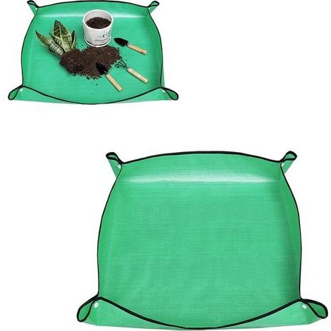 Tapis de jardinage vert imperméable 50 x 50 cm, tapis de jardinage portable, tapis de plantation pliable pour le rempotage et les plantes d'intérieur (2 pièces) (1/5)