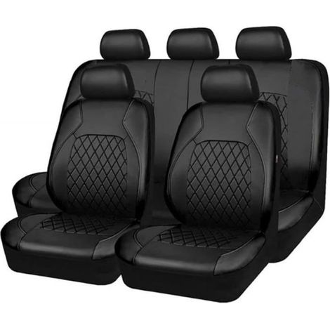 Housse De Siege Auto - Cuir Synthetique - Universelle - Pour Voiture Suv Et Vehicule - Lot De 9 (1/4)
