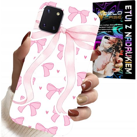Custodia per Samsung Galaxy A81 - custodia con nastri rosa e motivi alla moda (1/5)