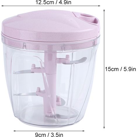 Hachoir à viande multifonction 900 ml, hachoir à viande manuel, outil de transformation des aliments pour la maison (grand format rose) (1/5)