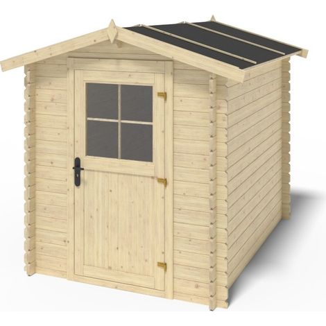 Altanka – Abri de jardin bois 4.75m² – Dimensions 1.9x2.5m – Épaisseur 28mm – Toit à deux pentes – Porte vitrée en plexi (1/7)