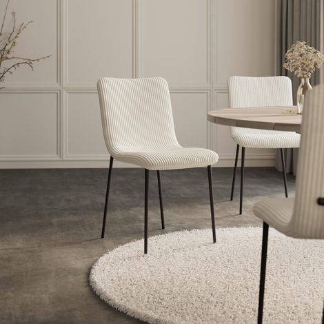 Mömax Stuhl Amy Beige Cord Gepolstert (1/5)