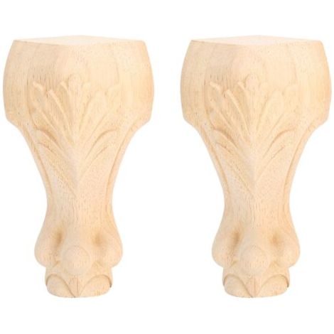 QORVA-Remplacement de pied de meuble sculpté en bois, 2 pièces, pour Table basse, chaise, armoire, canapé, décoratif