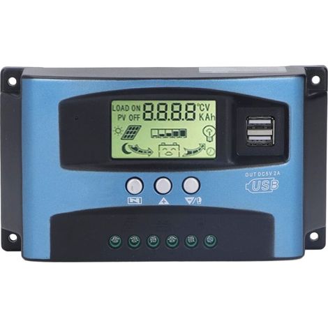 MPPT-Solarladeregler, 40 A, 12 V/24 V, Solarmodulregler mit LCD-Bildschirm, zwei USB-Anschlüssen, mehreren Lademodi, intelligenter Solarmodul-Batterieregler (1/5)
