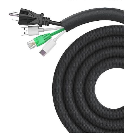 Gaine de protection pour câbles de 3 m (10 pi) pour chiens et chats, idéale pour une gestion facile des câbles et les protéger des morsures d'animaux domestiques (1,25 cm). (1/4)