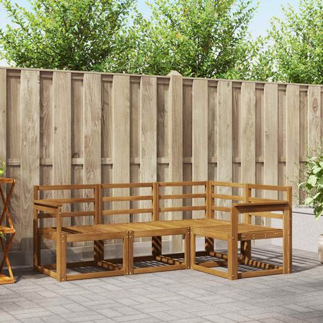 Outdoor-Sofagarnitur 4 pcs Natur Massivholz Akazie (1/5)