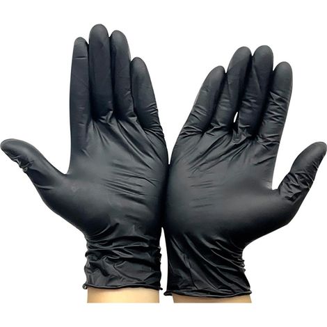 Gants En Nitrile Synthétique - Résistants Et Épais 4 Mils - Pour Cuisine Ménage Jardinage - Lot De 100 Pièces (1/5)