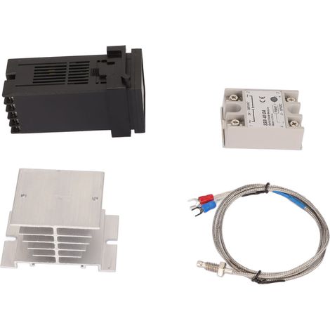 Thermostat numérique PID à réponse rapide (lot de 4) avec kit relais et dissipateur thermique pour thermocouple, 100-240 V CA, 40 A (1/5)