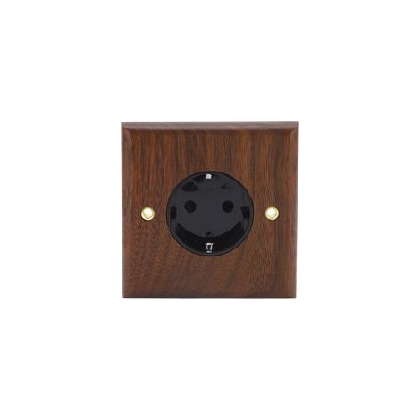Prise murale en noyer noir, norme européenne, style rétro, interrupteur et interrupteur, 16 A, 250 V (1/5)