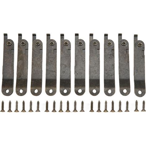 Lot de 10 charnières de support pliantes en fer, résistantes à la rouille et à la corrosion, pour boîtes en bois, coffrets à bijoux et armoires (1/5)