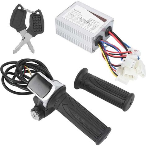 Poignée d'accélérateur 24V 500W pour vélo électrique avec contrôleur, 9 lumières et fonction verrouillage