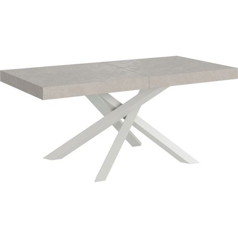 Table extensible Volantis en cachemire 200/460x90 cm avec pieds blancs