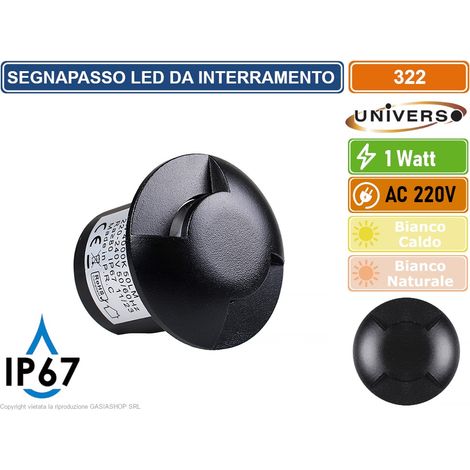 Mini Faretto LED da Incasso Segnapasso LED SMD 1W IP67 Da Esterni Calpestabile 2 uscita,naturale 4000k (1/5)