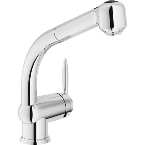 Mitigeur évier avec douchette extractible Nobili Ovetto série NU12513/8CR  Chromé - Laiton