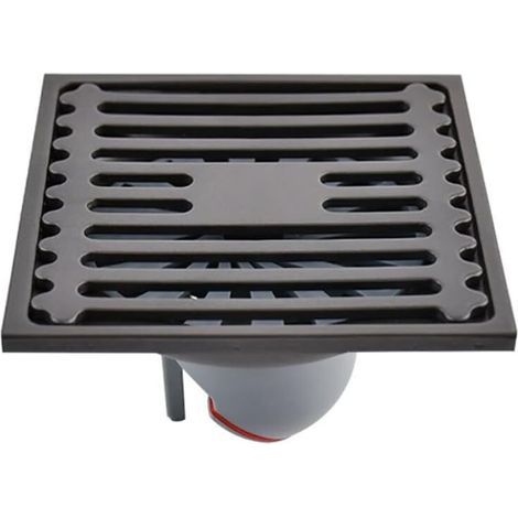 Scarico a pavimento per esterni in acciaio inox quadrato per doccia da bagno, scarico a sifone antiodore con coperchio del filtro rimovibile - 10 10 cm (1/5)
