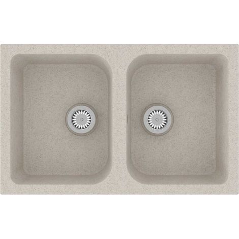 Maison Exclusive - Évier de cuisine Beige 76 x 48 x 30 cm Quartz et résine (1/5)