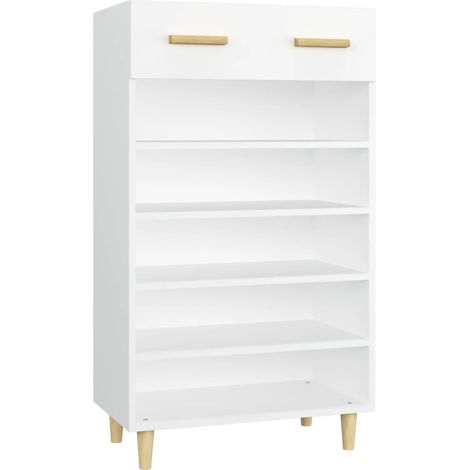 Maison Exclusive - Zapatero de madera contrachapada blanco 60x35x
