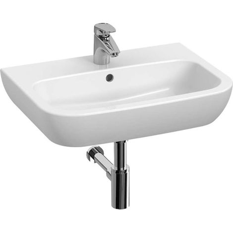 Jika Deep - Waschbecken, 60x45 cm, mit Überlauf, ohne Hahnloch, weiß H8103680001091 (1/2)