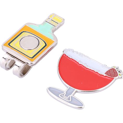 Clip Magnétique pour Casquette de Golf en Acier Inoxydable avec Support Détachable pour Balle et Verre à Vin