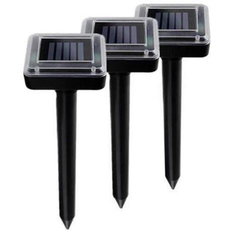 Set mit 3 solarbetriebenen Ultraschall-Maulwurfsabwehrgeräten (1/5)