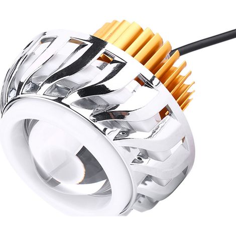 Phare Moto LED Projecteur Lentille Double Œil Ange Démon Cyclone Type Rouge Bleu (1/5)