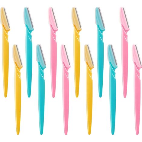 12 Pièces Rasoir à Sourcils Shaper Shavers Rasoirs pour les Femmes et les Hommes Dissolvants pour le Visage (1/5)