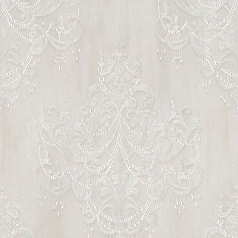 Papier peint néo-baroque gris argent Papier peint élégant avec motif de lustre Papier peint baroque romantique (1/4)