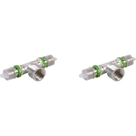 COMAP Té à sertir métallique femelle à visser pour tubes multicouche - 26x3-3/4-26x3 - Vendus par 2 - Raccords MultiSkin - 7130GW263426