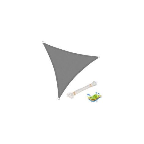 Dreieckiges Sonnensegel aus HDPE, 5x5x5 m, Grau – UV-Schutz für Garten oder Camping (1/5)