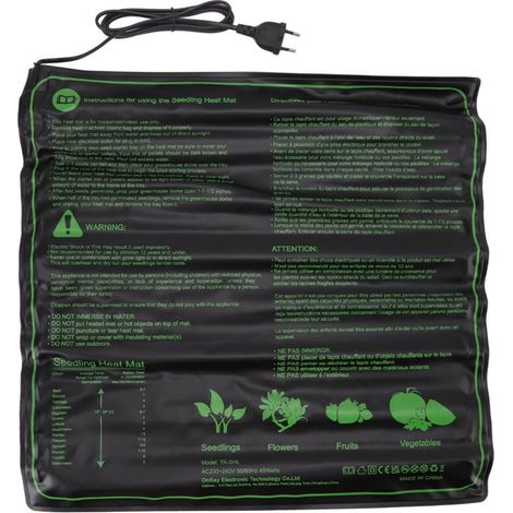 Tapis chauffant semis imperméable, sûr et efficace, pour germination plantes intérieur, EU (1/5)
