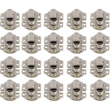 Loquet et targette,Promotion, Boîtes Petite Taille Rétro Fermoir Métal Verrouillage Moraillon Vintage Boîte Porte Coque Coffre Fer Ensemble Loquet Tiroir Antique avec 400 Vis (Argent)