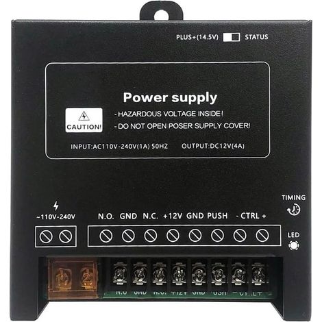 Contrôleur D'Alimentation pour Système D'Accès de Porte, Serrure Électrique, Interphone, Entrée de Caméra 110 V-240 V AC Vers Sortie 12 V DC 4 A (1/5)