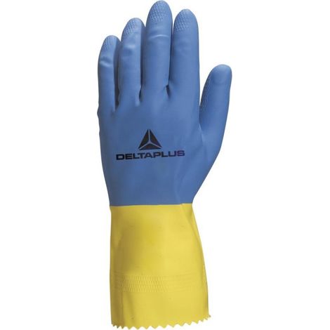 Delta Plus DUOCOLOR VE330 Guanti di Protezione Blu Giallo Taglia 8/9