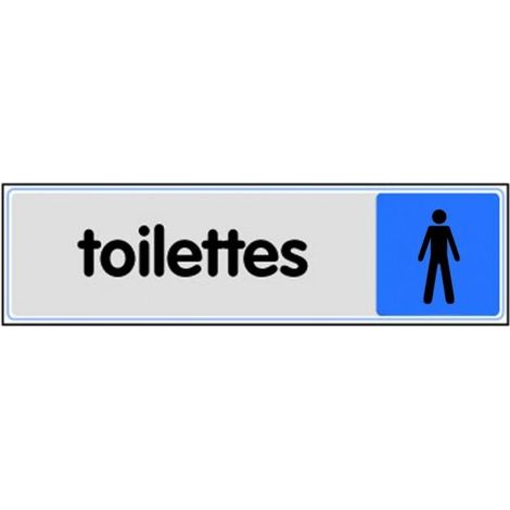 Novap Placa Aseos Hombres Plata 170 x 45 mm