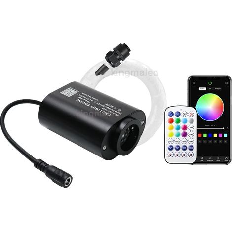 Luci a fibra ottica, effetto scintillante, controllo remoto e tramite app, Car N EU Plug-a, 300 pezzi 0,75 mm 3M (1/2)