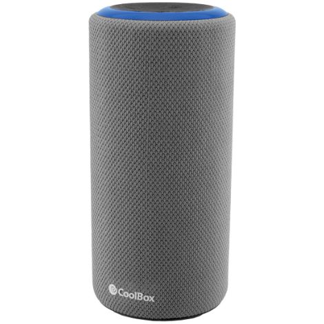 CoolBox Drop G232 - Speaker Bluetooth Potente 7W RMS x 2, riproduzione Bluetooth 5.3 + Cable Ausiliario Incluso + lettore microSD, IPX6 Waterproof, Funzione vivavoce. Colore grigio