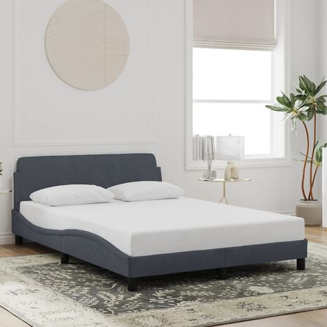 Cadre de lit sans matelas-Structure de lit gris foncé 140x190 cm velours 174049 (1/5)
